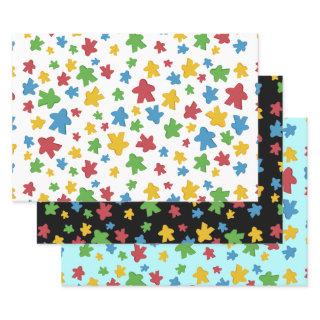 Colorful Scattered Boardgame Meeples  Sheets