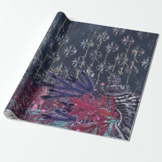 Colorful Seaweed and Fish on Blue