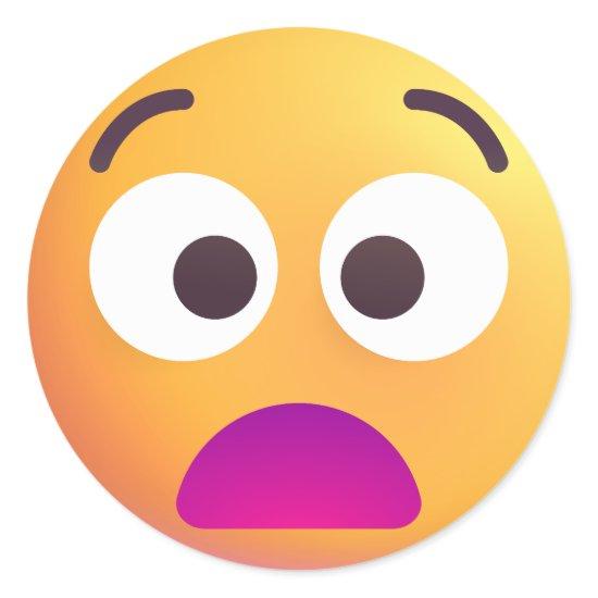 Colorful Shaded Anguished Face Sad Sorrowful Emoji Classic Round Sticker