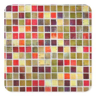 Colorful Small  Tiling Background Square Sticker