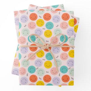 Colorful Smiling Happy Face Pattern  Sheets