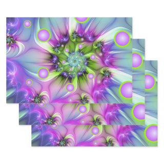 Colorful Spiral Round Shapes Abstract Fractal Art  Sheets