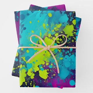 Colorful Splatter Paint Art  Sheets
