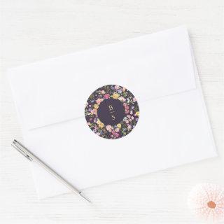 Colorful Spring Wildflower Meadow Garden Wedding I Classic Round Sticker