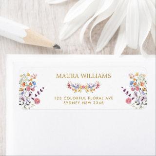 Colorful Spring Wildflower Meadow Return Address Label