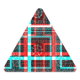 Colorful Square Maze  geometrical checkered patter Triangle Sticker