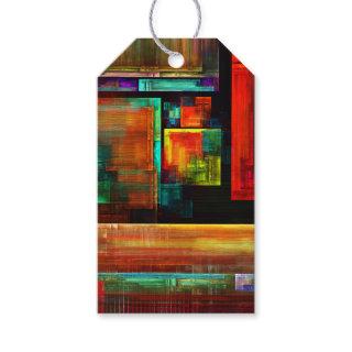 Colorful Squares Modern Abstract Art Pattern #04 Gift Tags