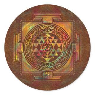 Colorful Sri Yantra  / Sri Chakra Classic Round Sticker