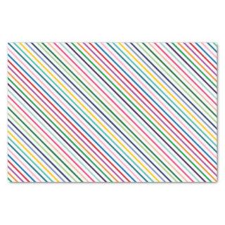 Colorful Stripe Art Pattern On Crisp White Tissue Paper