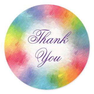 Colorful Template Handwritten Thank You Text Classic Round Sticker