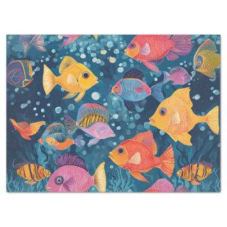 Colorful Tropical Fish Tissue Paper