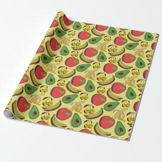 Colorful tropical fruit seamless pattern