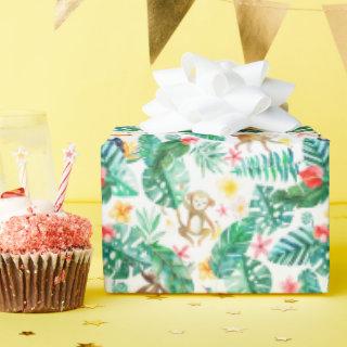 Colorful Tropical Jungle Animals Pattern