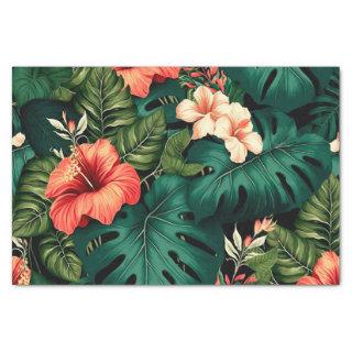 Colorful Tropical Paradise Hawaii Aloha Flowers Tissue Paper