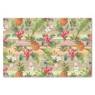 Colorful Tropical Pineapple Fruit Floral Pattern Tissue Paper