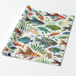 Colorful underwater fish art