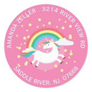Colorful Unicorn Return Address Label