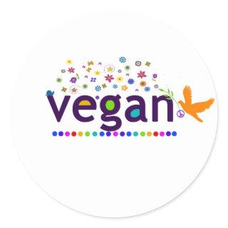Colorful Vegan Classic Round Sticker