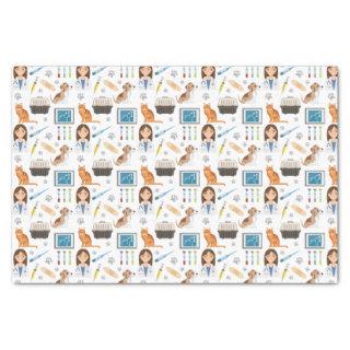 Colorful Veterinary Medical Doctor Vet DVM Pattern Tissue Paper