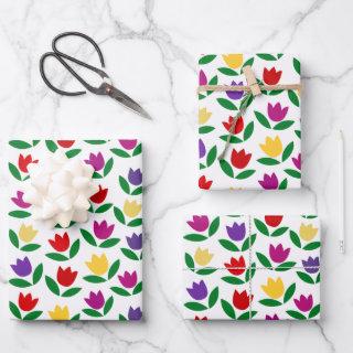 Colorful Vintage Tulip Flower Pattern  Sheets