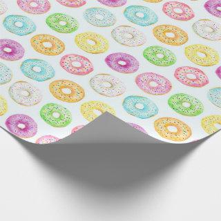 Colorful Watercolor Donuts with Sprinkles Pattern