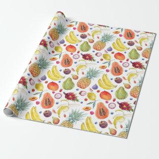 Colorful Watercolor Fruits Pattern