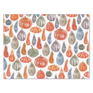 Colorful Watercolor Pumpkins Collection Tissue Paper