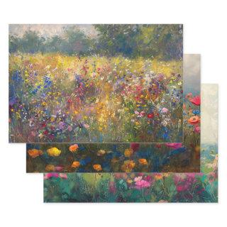 Colorful Wildflower Impressionist Decoupage  Sheets