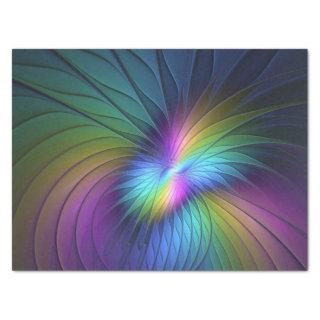 Colorful With Blue Modern Abstract Fractal Art Tissue Paper