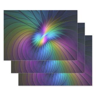 Colorful With Blue Modern Abstract Fractal Art  Sheets