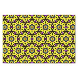 Colorful Yellow Stained Glass Mandala Pattern Tissue Paper