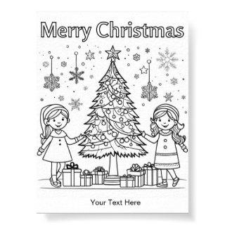 Coloring for Kids Christmas Tree Fun Activity  Poster