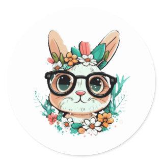 Colourful Easter Bunny Head Easter Stickers