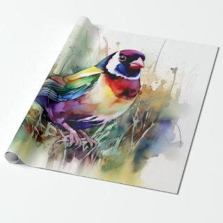 Colourful Gouldian Finch Hunting for Seeds