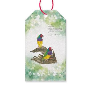 Colourful Hand-Painted Gouldian finch Gift Tags