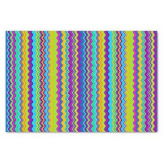 Colourful Multicoloured Lined Zigzag Pattern Tissue Paper
