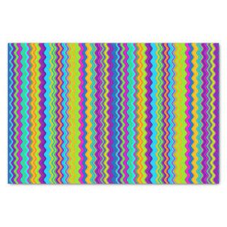 Colourful Multicoloured Lined Zigzag Pattern Tissue Paper