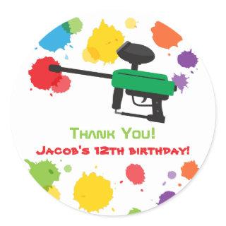 Colourful Paintball Boys Birthday Party Stickers