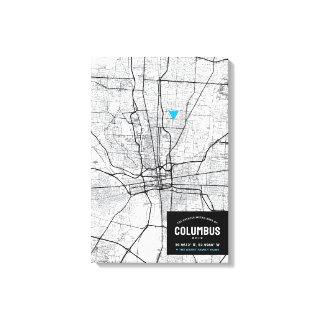Columbus, Ohio City Map + Mark Your Location Canvas Print