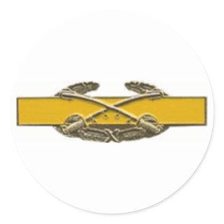 Combat Cavalry Badge Classic Round Sticker