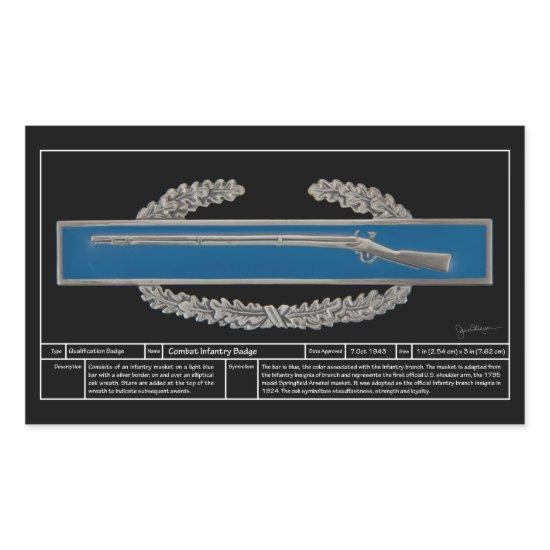 Combat Infantry Badge Technical Rectangular Sticker