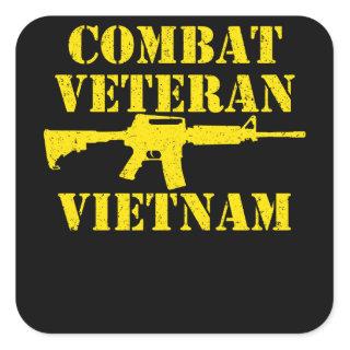 Combat Veteran Vietnam Proud Military Square Sticker