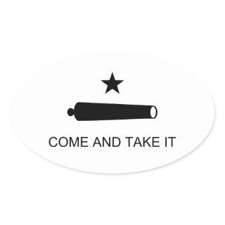 Come And Take It Texas Flag Battle of Gonzales Oval Sticker