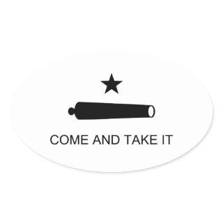 Come And Take It Texas Flag Battle of Gonzales Oval Sticker