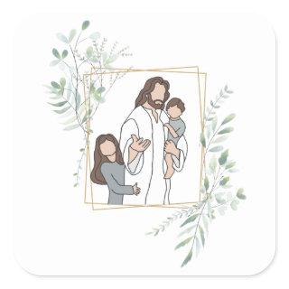 Come, Follow Me - Jesus with Children Square Sticker