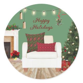 Comfort and Joy Armchair Classic Round Sticker