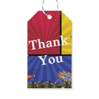 Comic Book Pop Art Birthday Party Favor Gift Tags