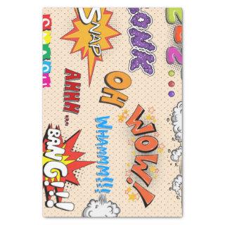 Comic Book Style Expressions Design Tissue Paper