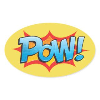 Comic Pow! Oval Sticker
