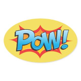 Comic Pow! Oval Sticker